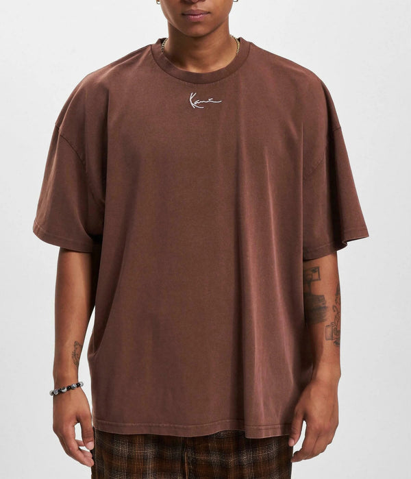 KK Small Signature Heavy Jersey Washed Boxy Tee brown