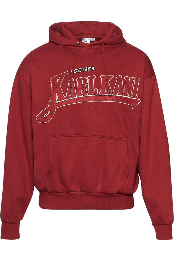 KK TREKKING OS PINSTRIPE HOODIE DARK RED/CREAM