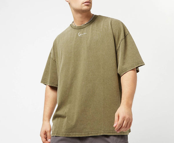 KK Small Signature Heavy Jersey Washed Boxy Tee dark olive