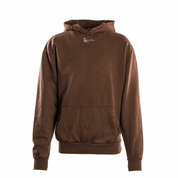 KK SMALL SIGNATURE OS HEAVY SWEAT WASHED HOODIE BROWN