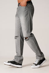 Stone Flaired Jeans Grey