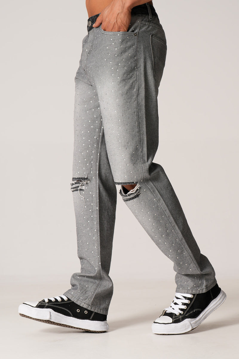 Stone Flaired Jeans Grey