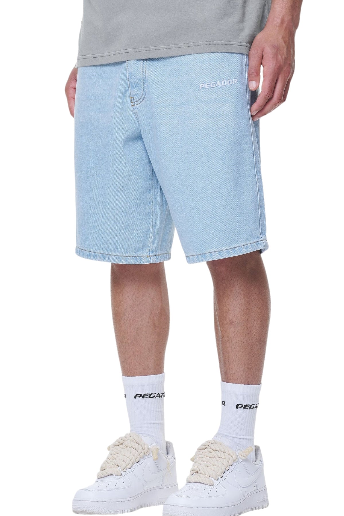 EARL JEANS SHORTS WASHED LIGHT BLUE