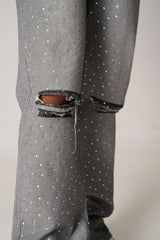 Stone Flaired Jeans Grey