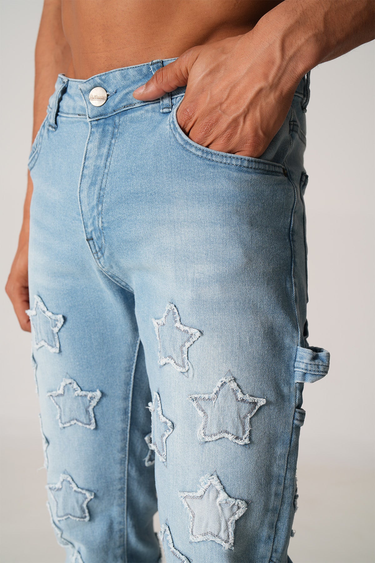 Stars Flaired Jeans Blue