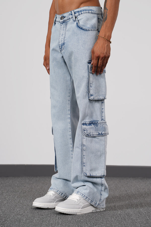 Pocket Drip Jeans Blue