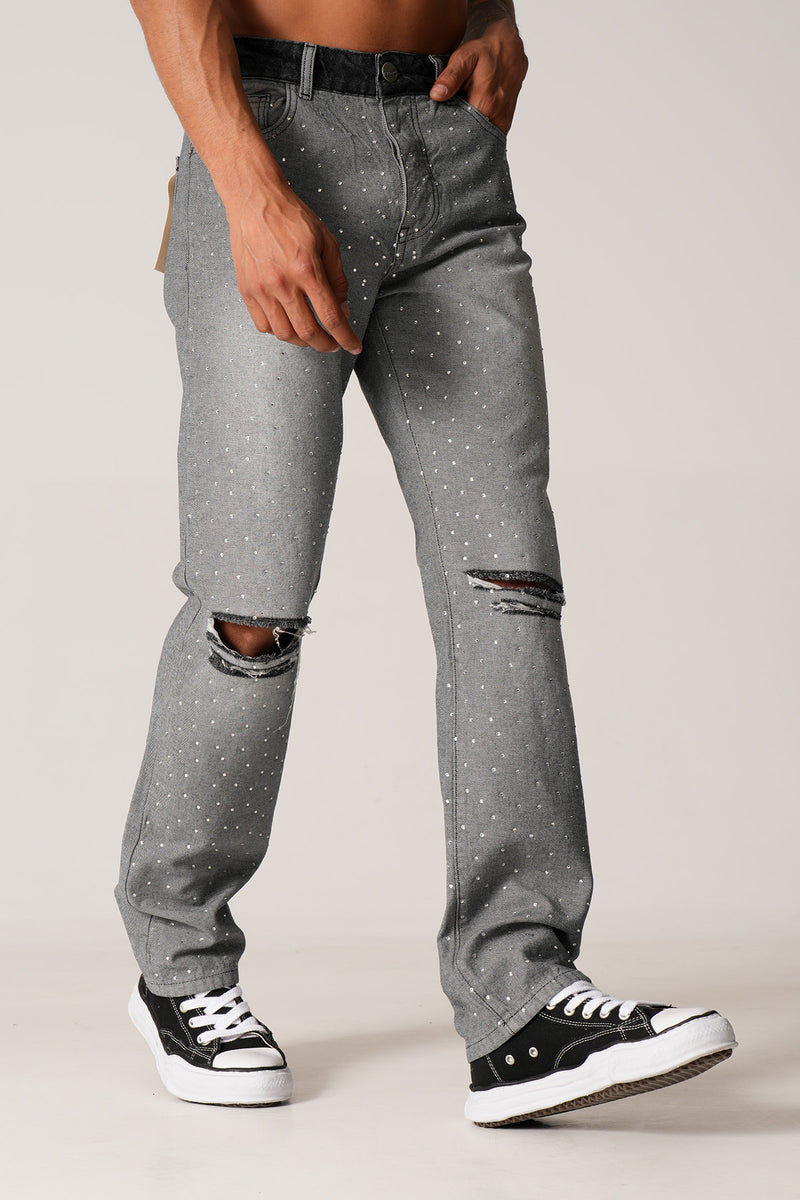 Stone Flaired Jeans Grey