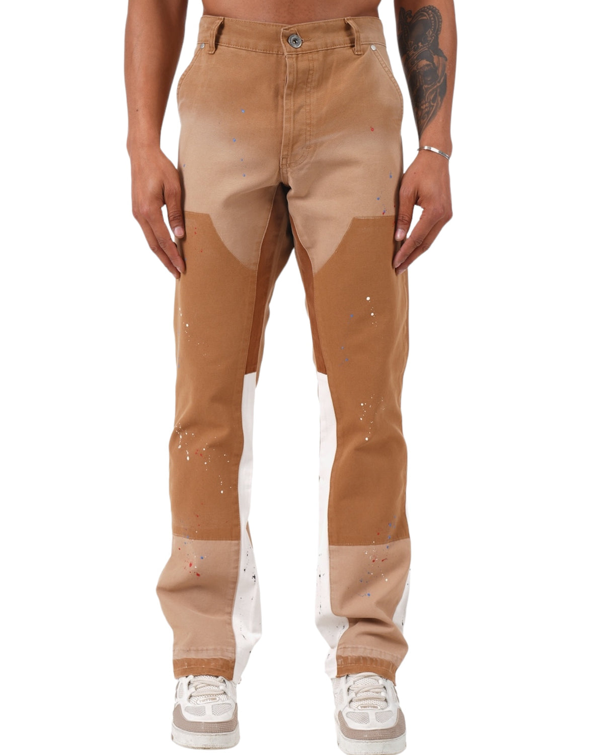 Flaired Beige Tricolor