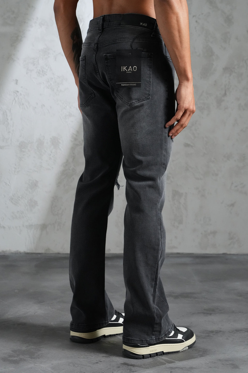 Flaired Denim Jeans Grey
