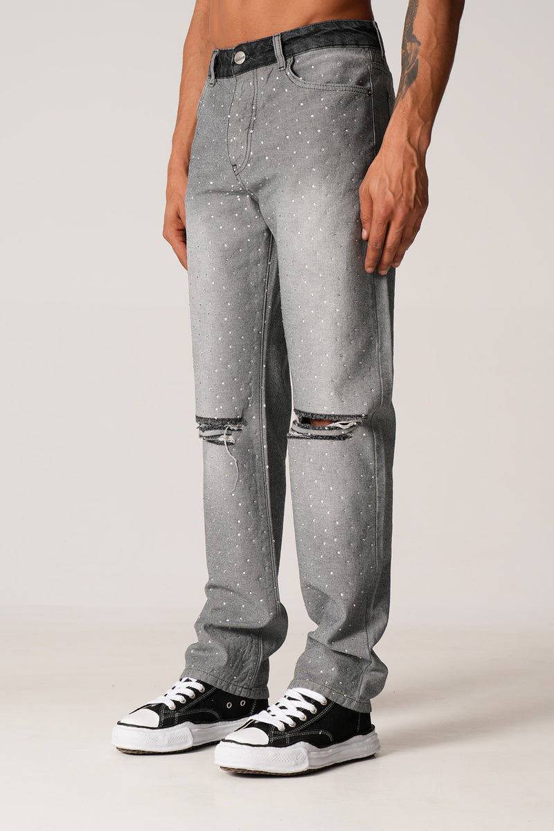 Stone Flaired Jeans Grey