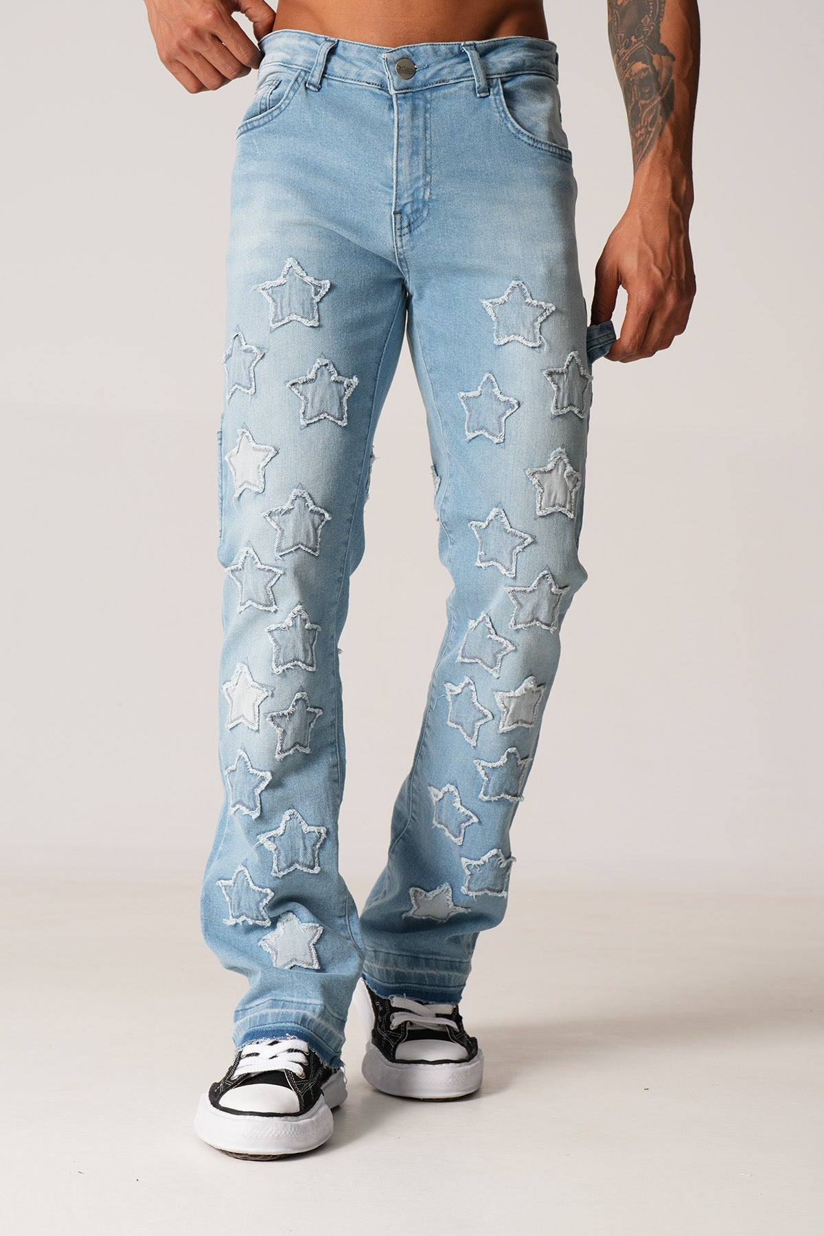 Stars Flaired Jeans Blue