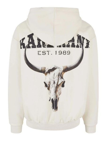 CHEST SIGNATURE OS HEAVY SWEAT FULL ZIP SKULL HOODIE OFF WHITE