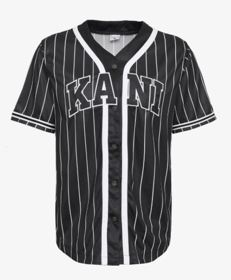Serif Pinstripe Baseball Shirt black/white