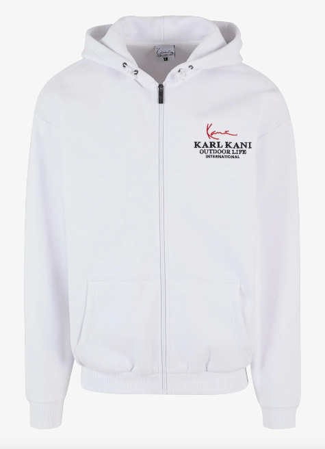 Chest Signature Os Full Zip Hoodie white