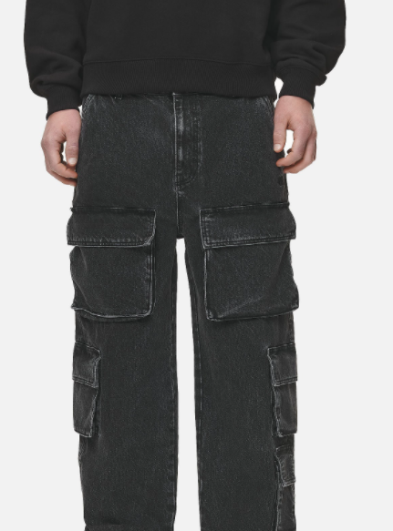 Lark Loose Cargo Jeans Heavy Washed Black