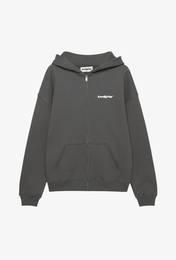 BASIC ZIP HOODIE WASHED GREY