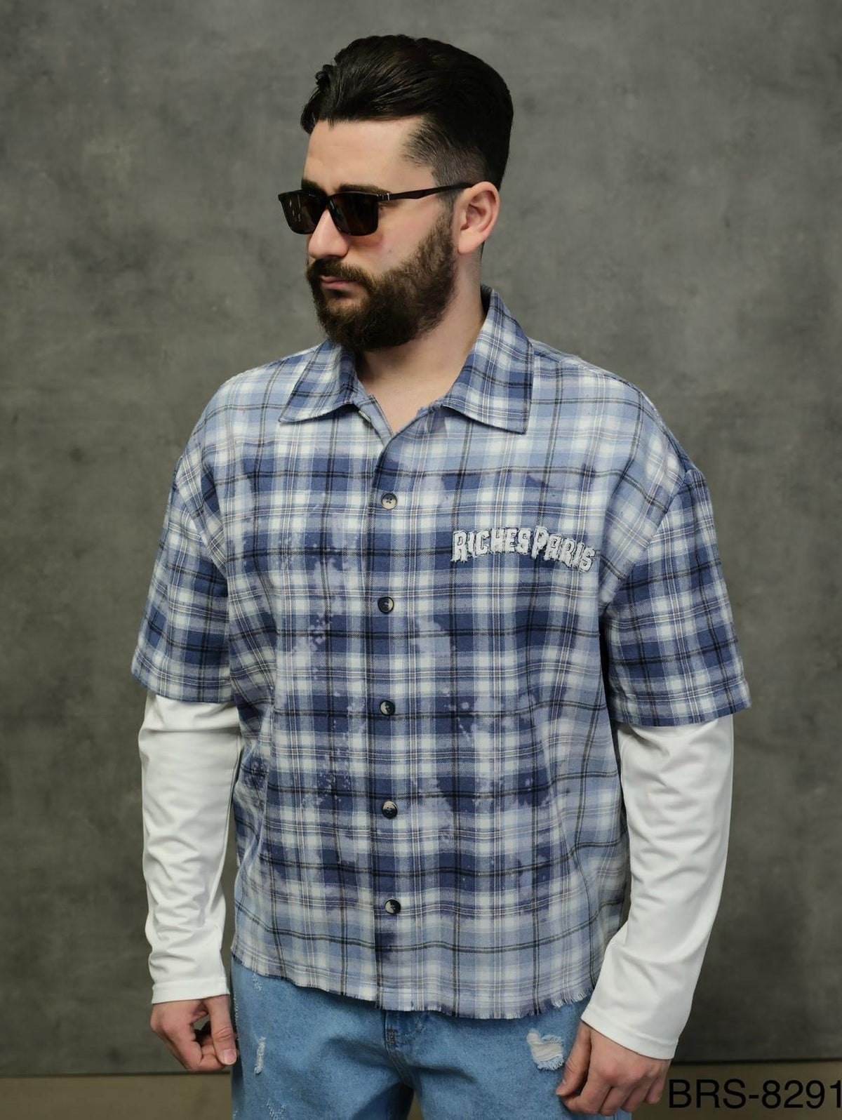 Riches Hemd Blau Longsleeve