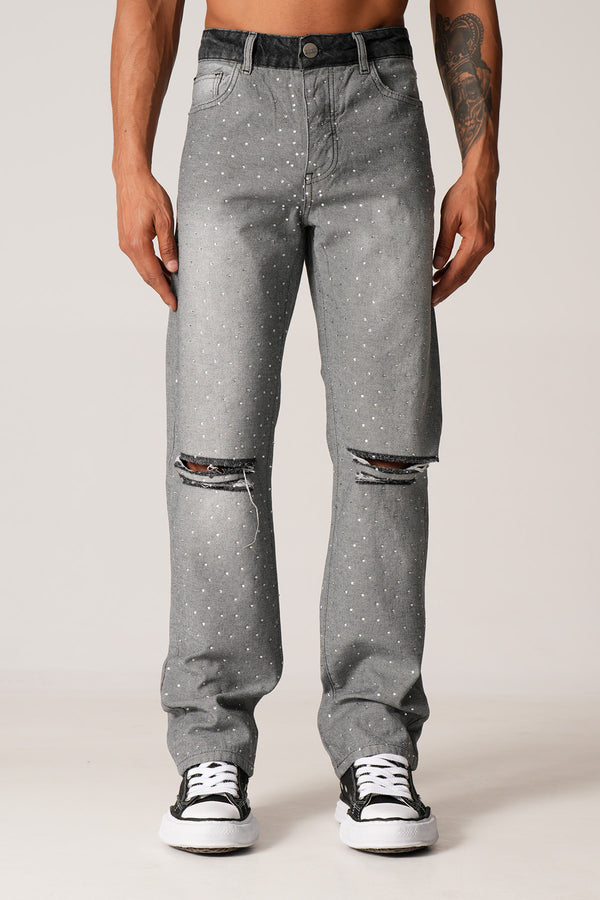 Stone Flaired Jeans Grey