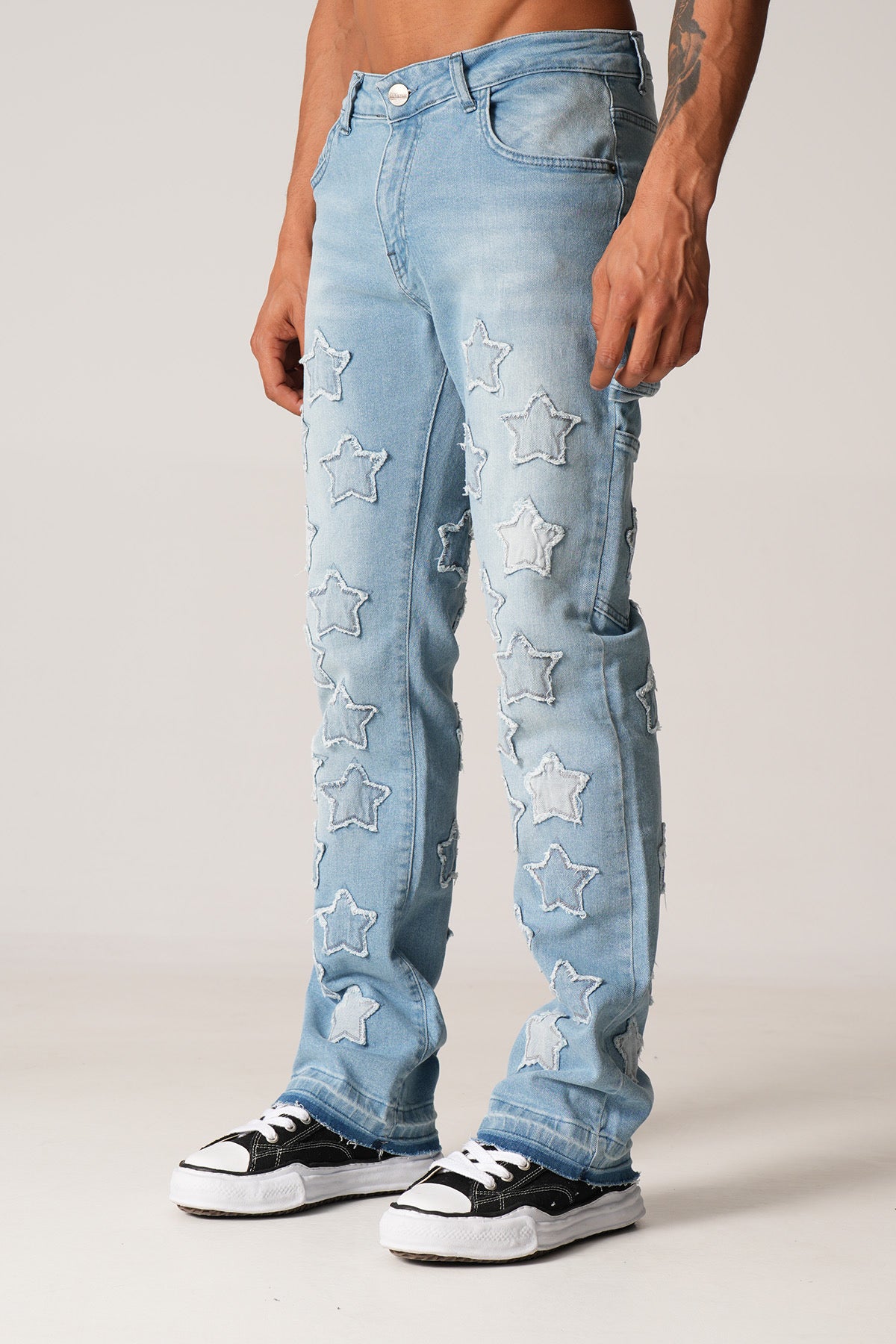 Stars Flaired Jeans Blue