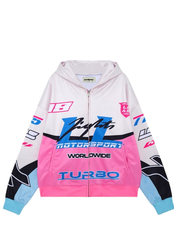 MOTOCROSS ZIP HOODIE 1 ECRU