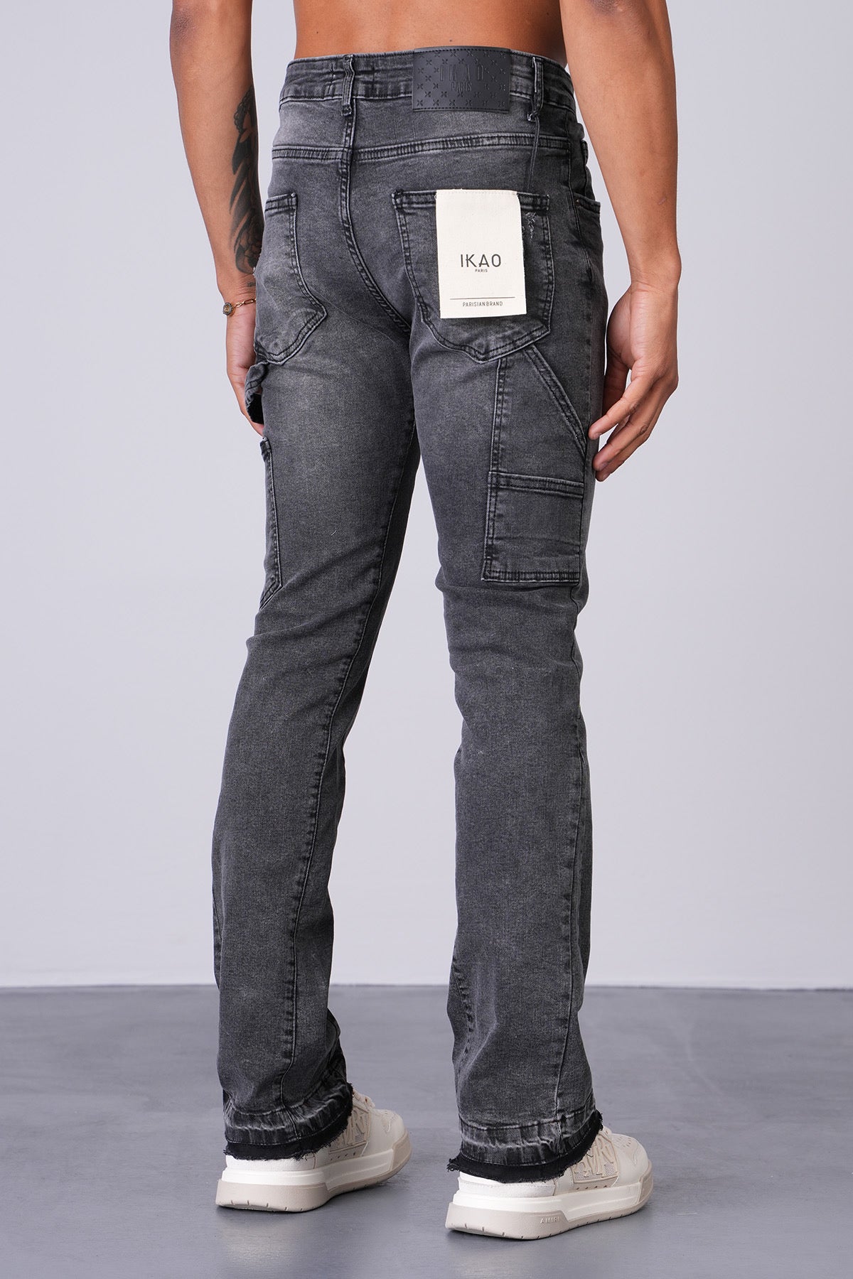Flaired plain basic grey