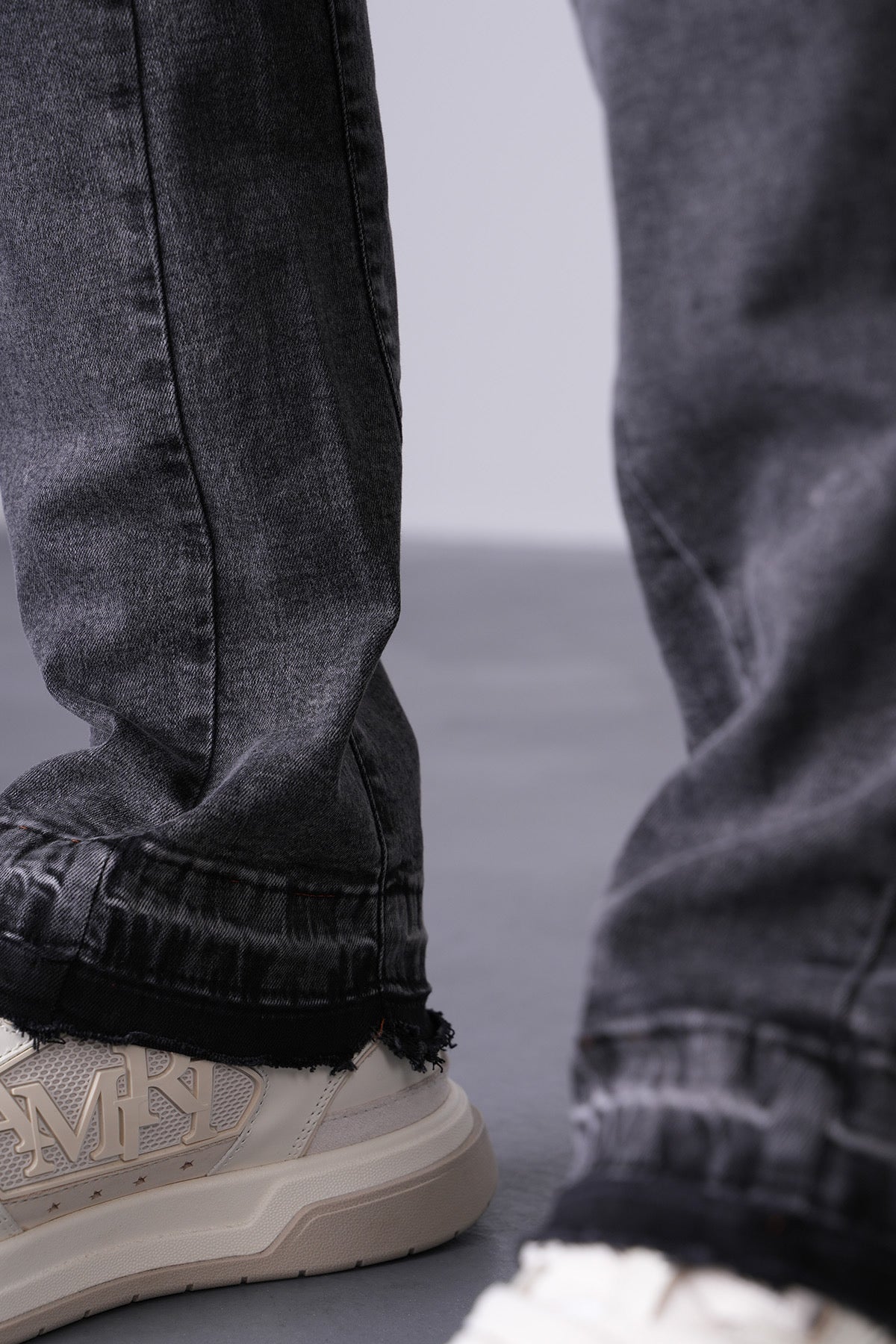 Flaired plain basic grey