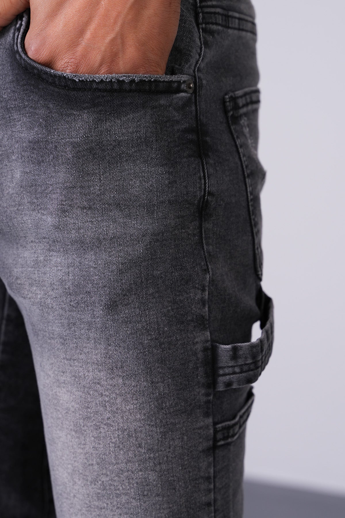 Flaired plain basic grey