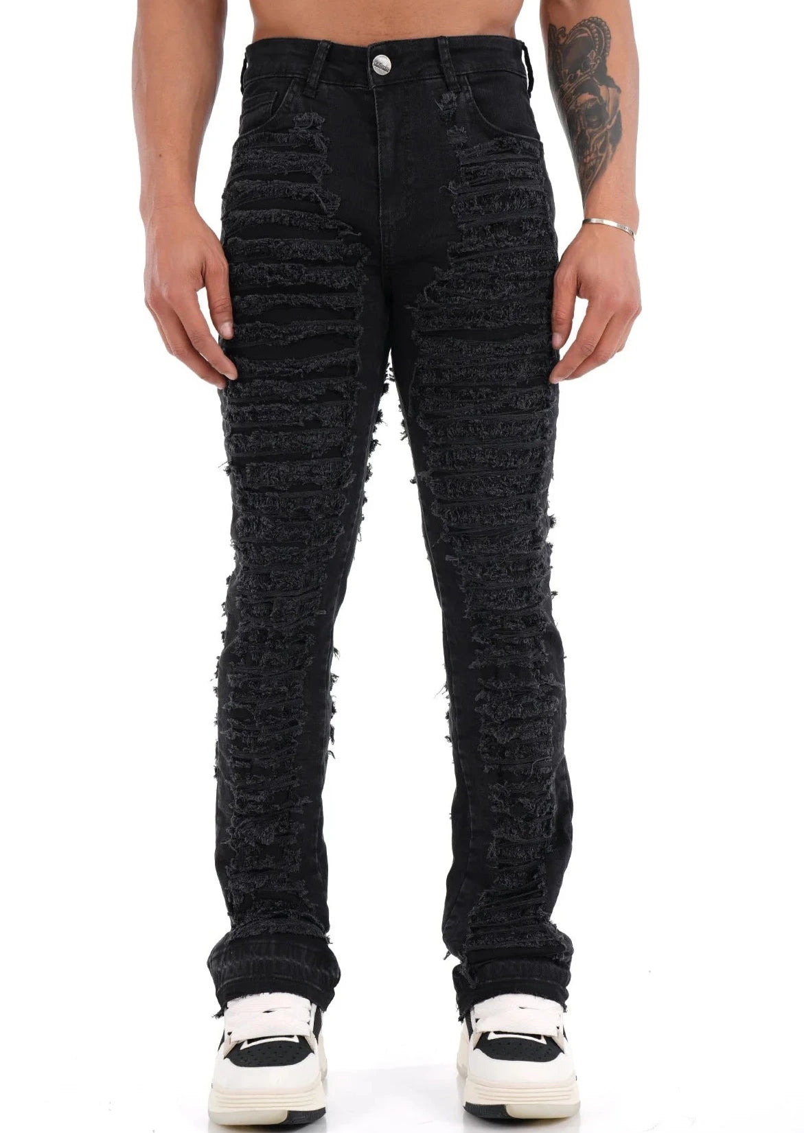 Mega ripped Flaired Black