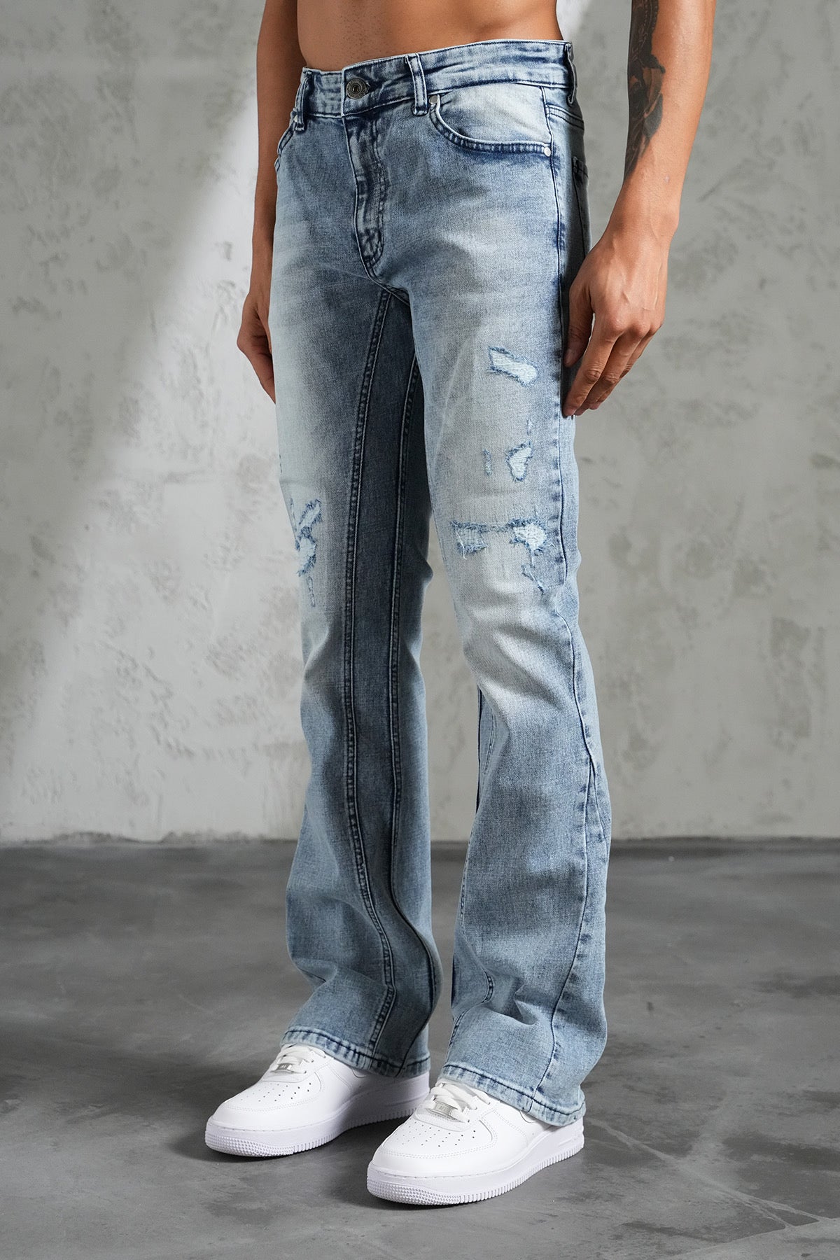 Flaired Denim Jeans Blue