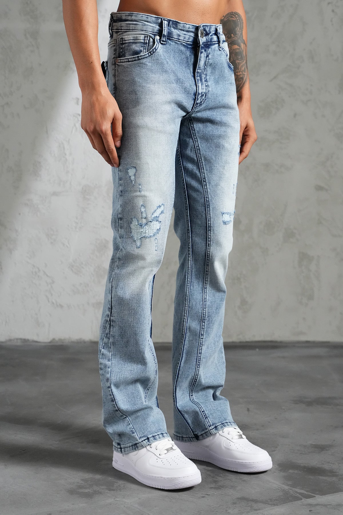 Flaired Denim Jeans Blue