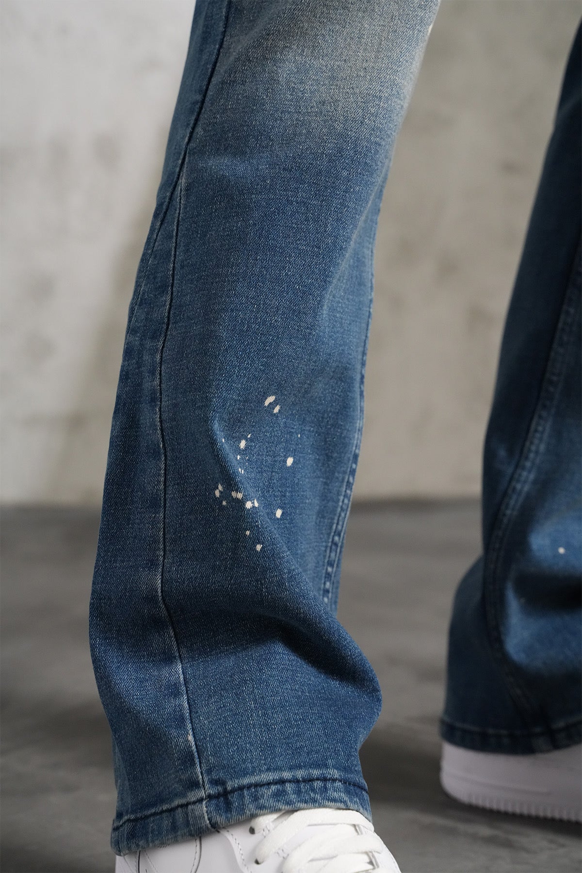 Flaired Denim Basic Paint Blue