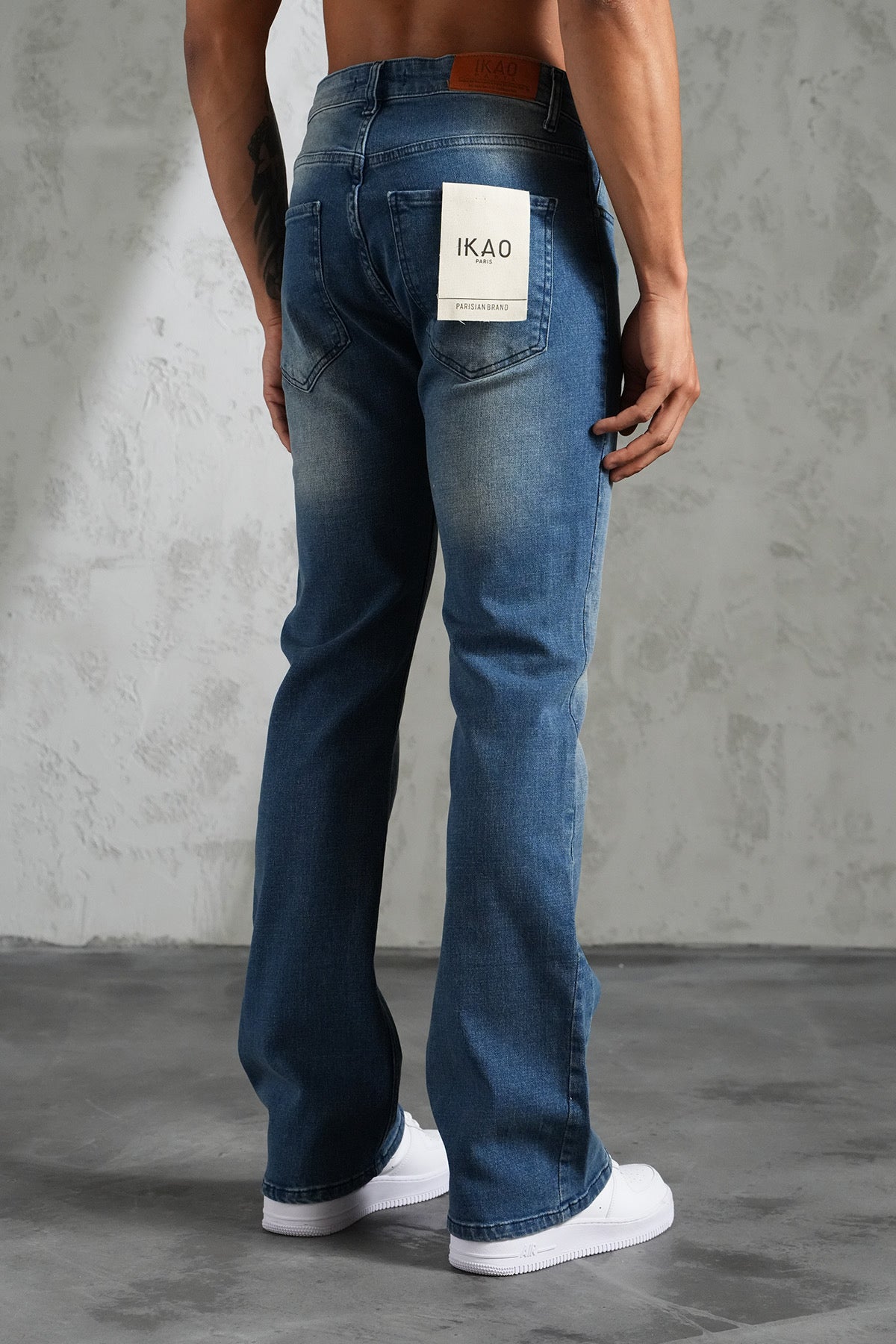 Flaired Denim Basic Paint Blue