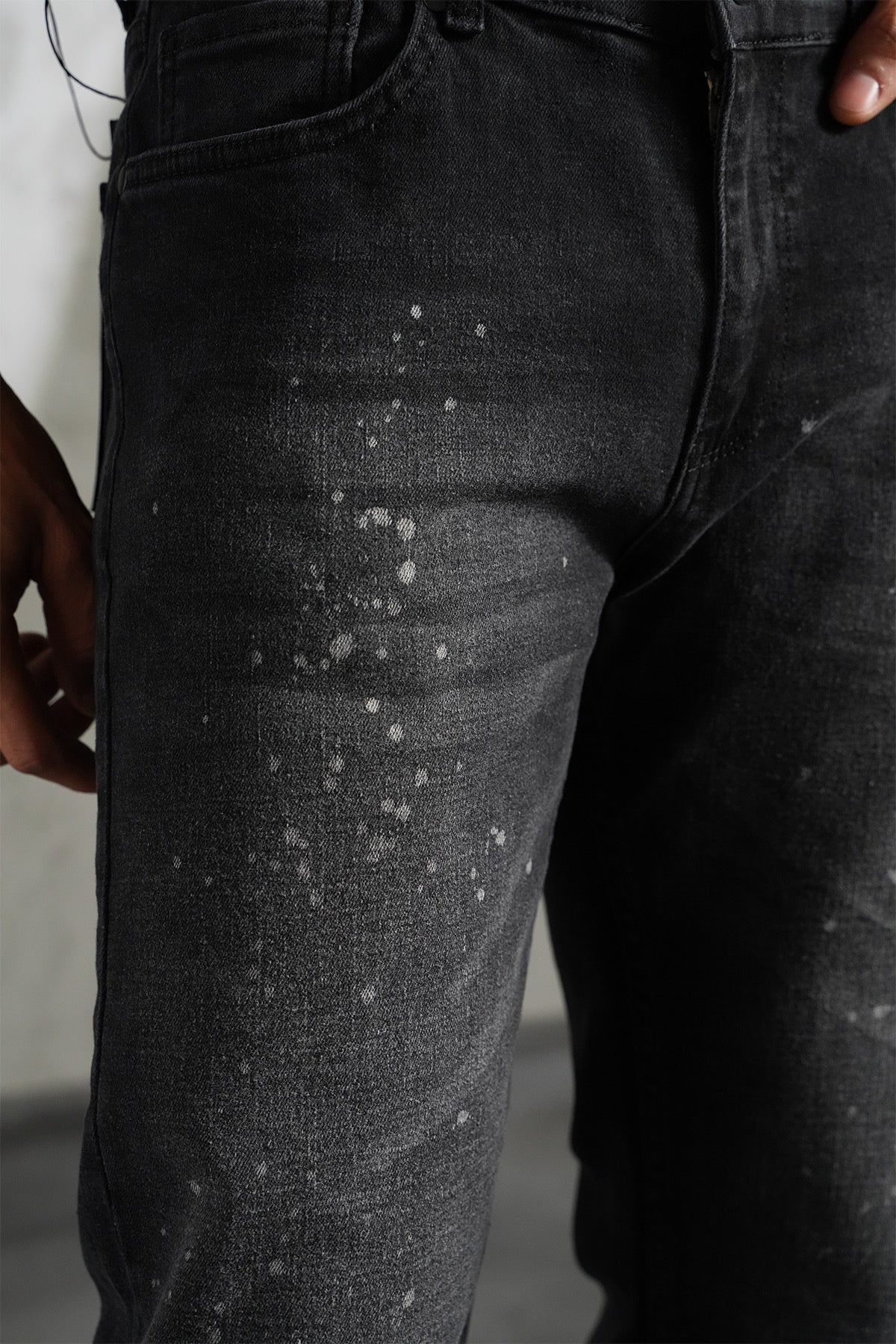 Flaired Denim Basic Paint Black
