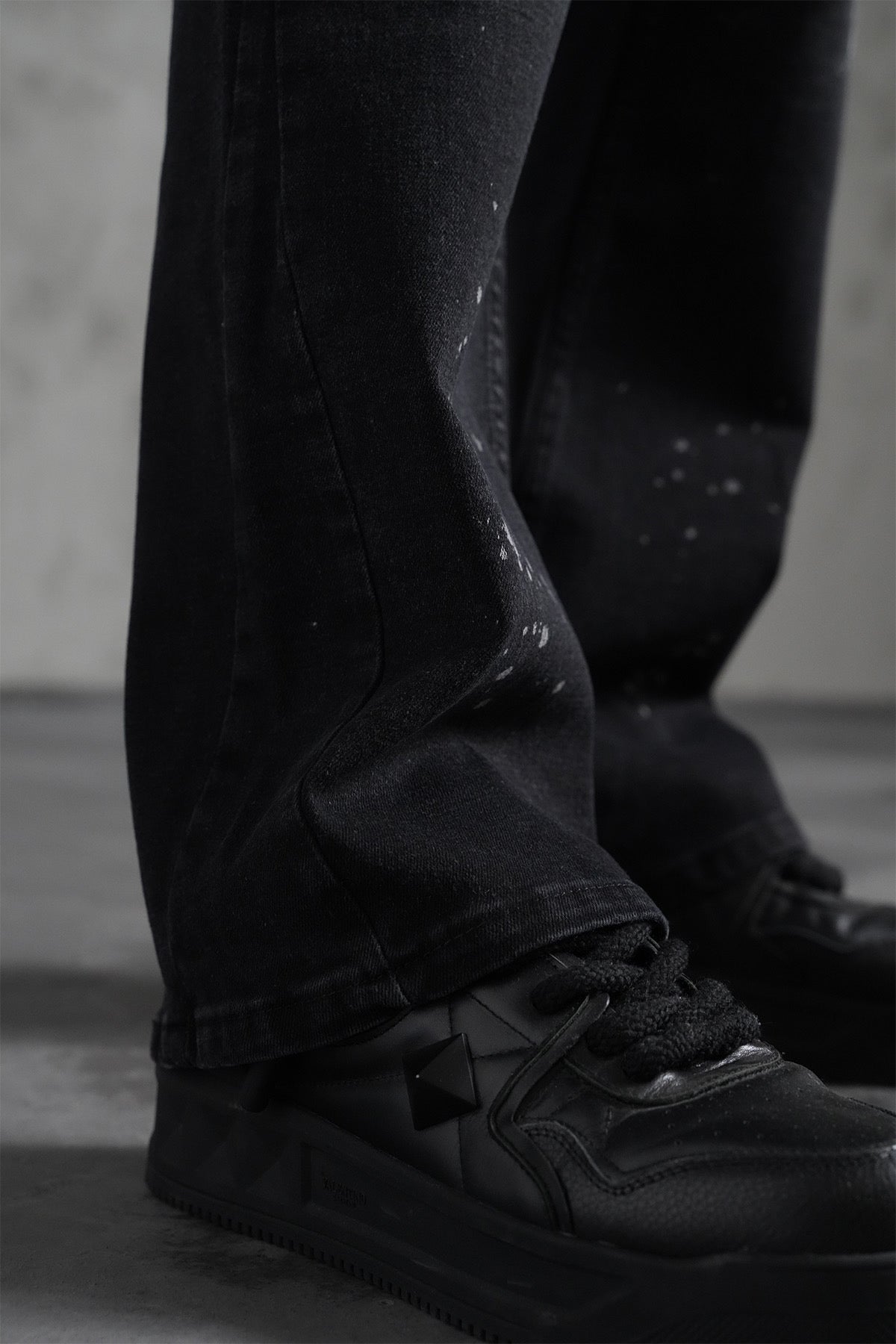 Flaired Denim Basic Paint Black
