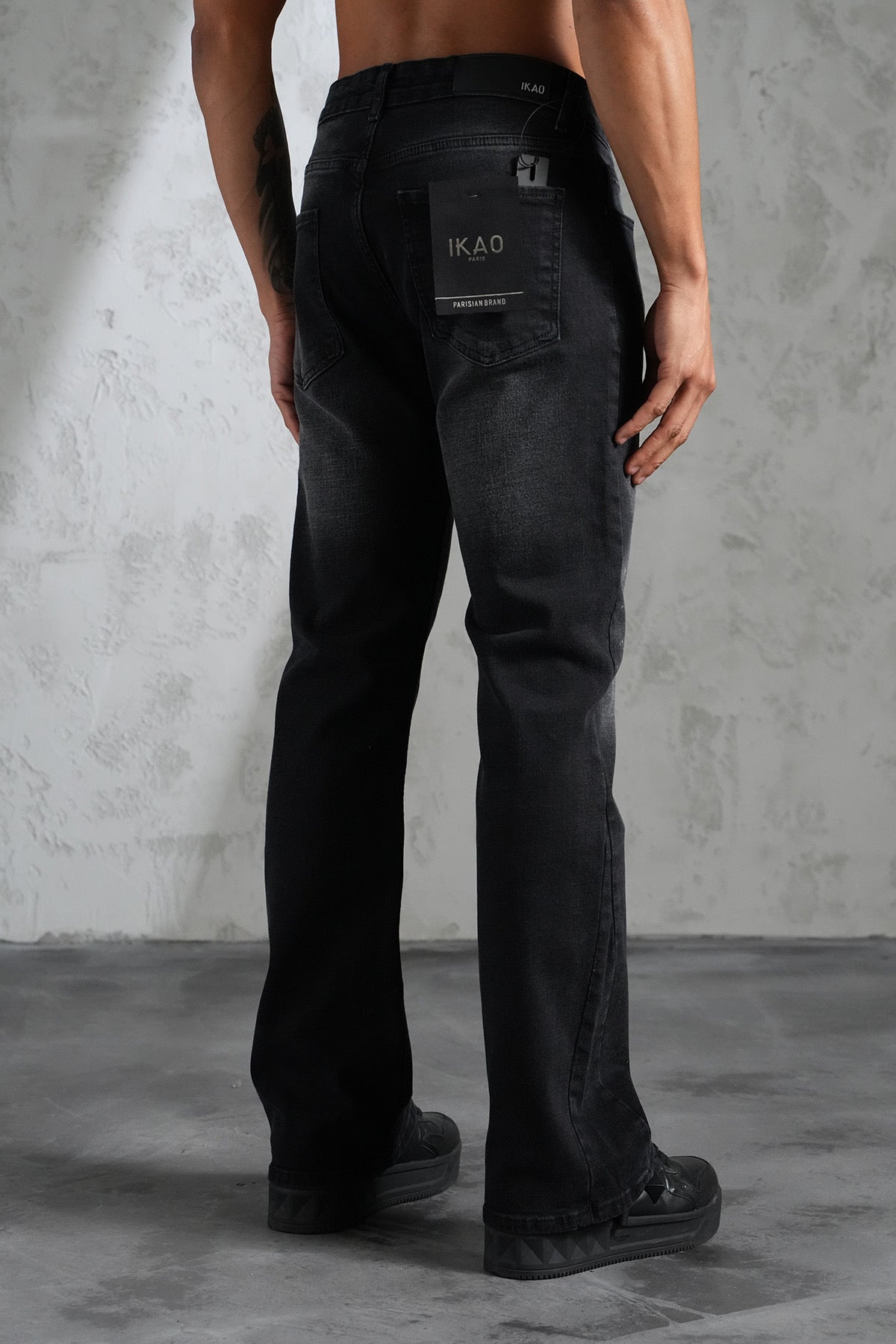 Flaired Denim Basic Paint Black