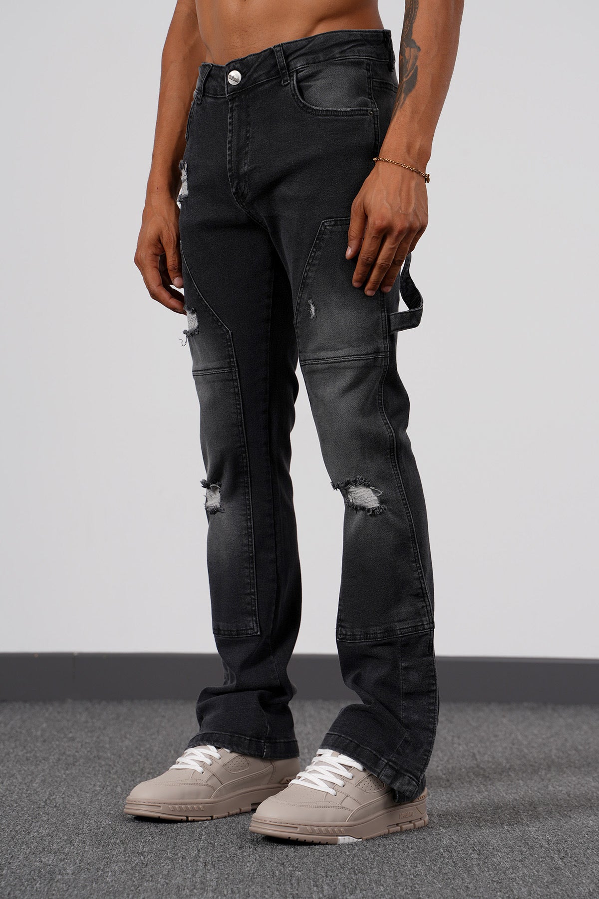 Ripped Flaired Dark Grey
