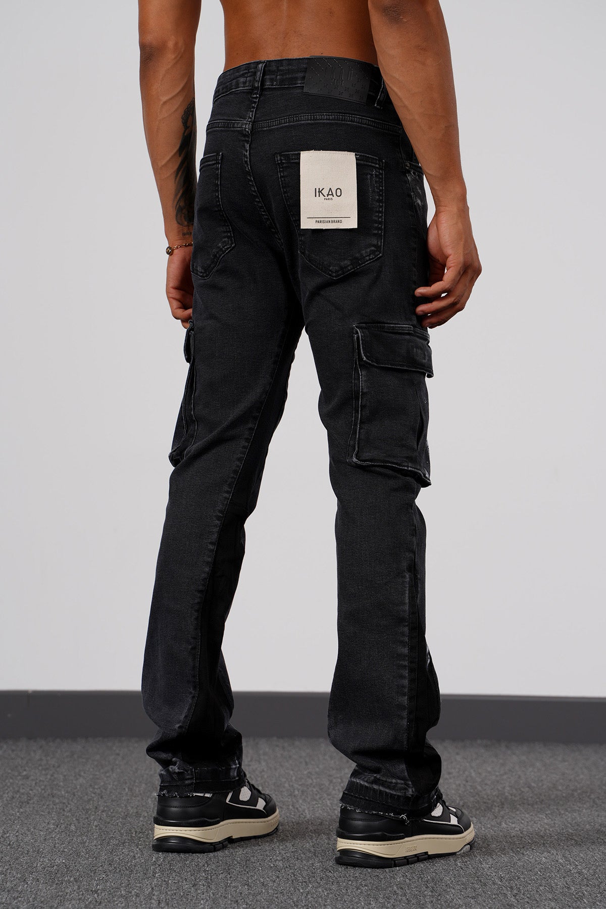 Flaired Pocket Jeans Black