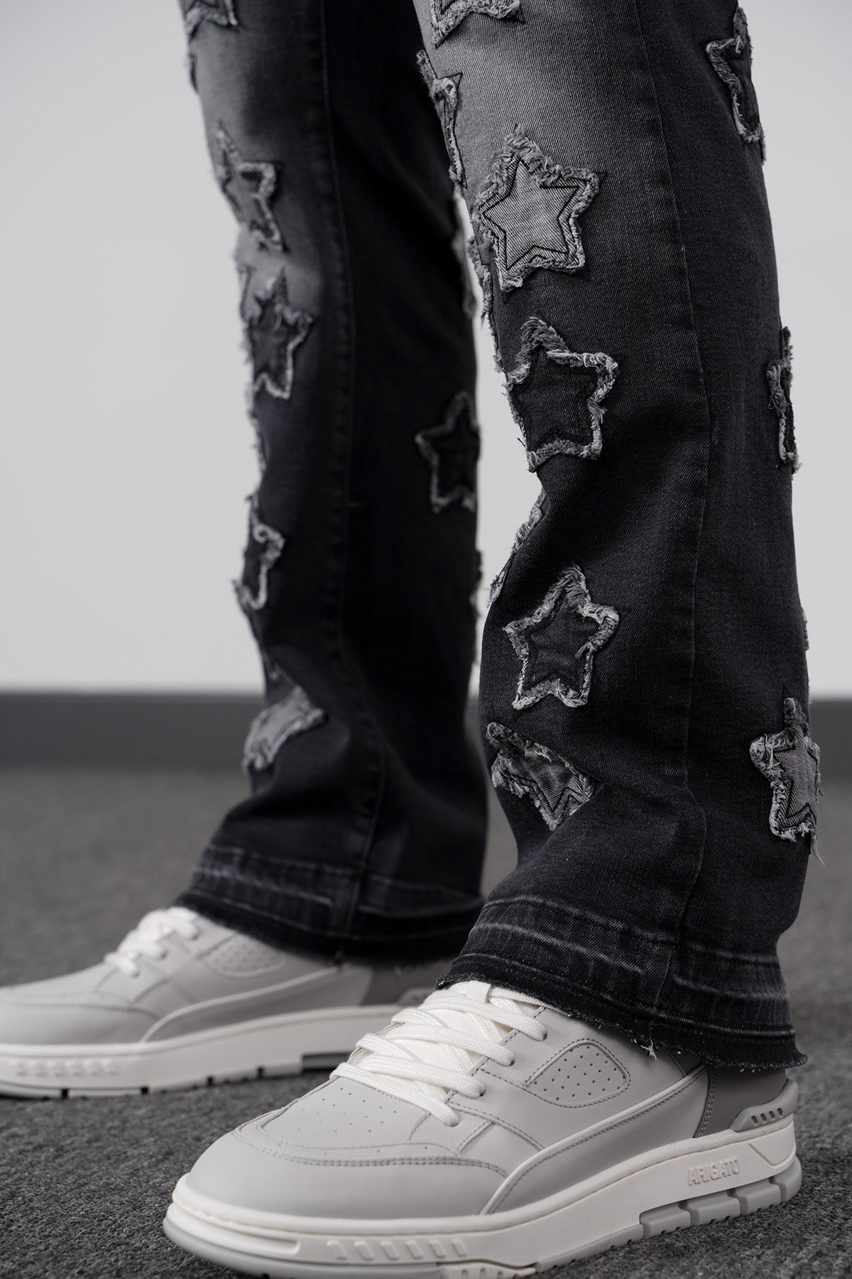 Stars Flaired Jeans Grey