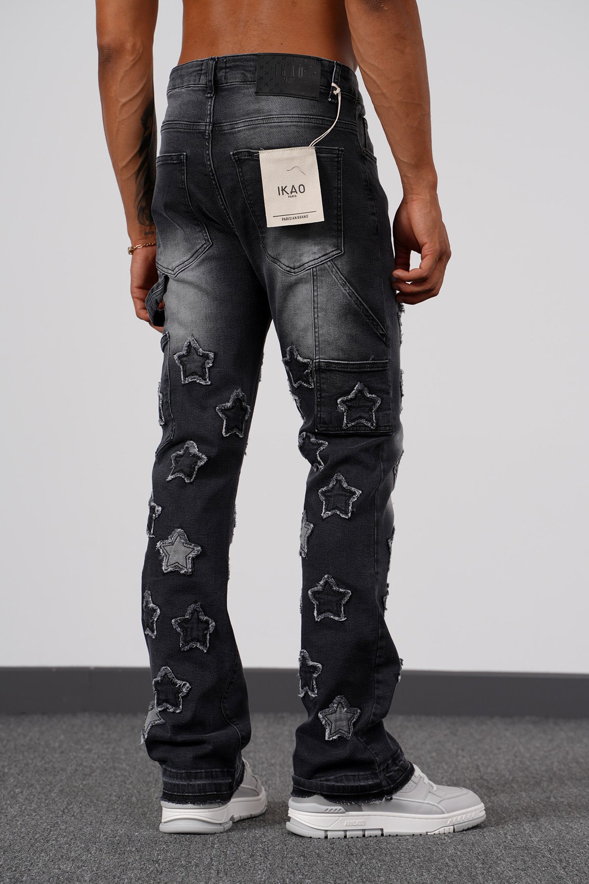 Stars Flaired Jeans Grey