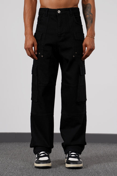 Cargo Pocket Jeans Black