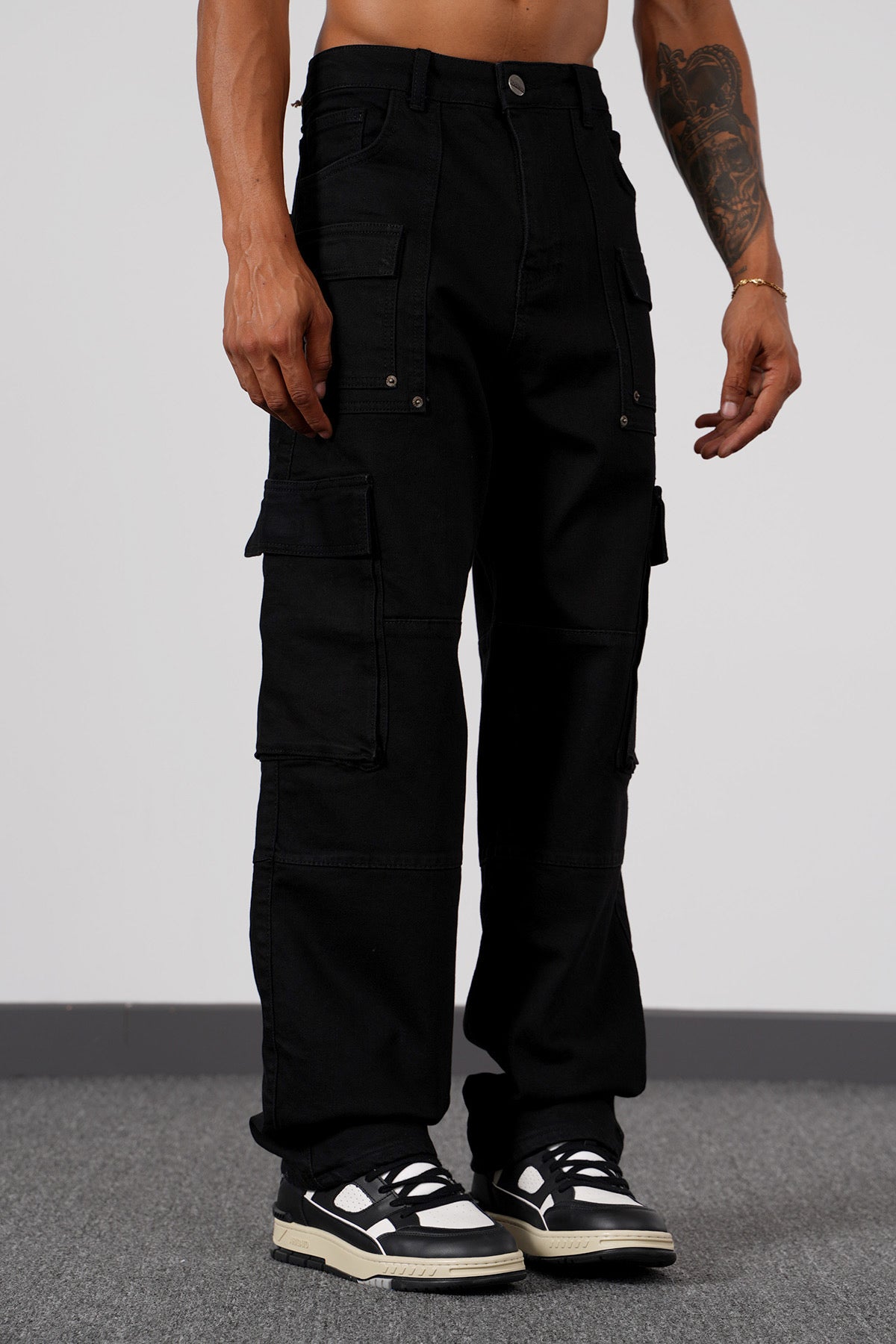 Cargo Pocket Jeans Black
