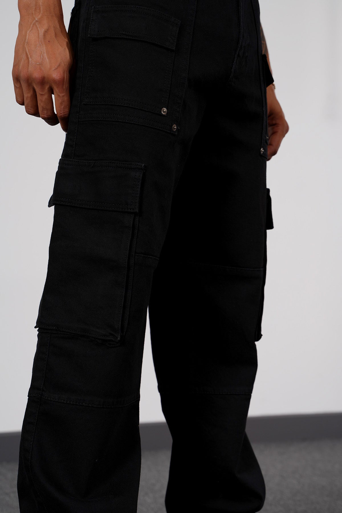 Cargo Pocket Jeans Black