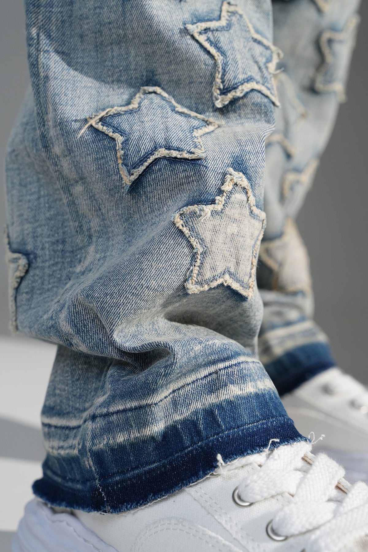 Stars Flaired Jeans Sand Blue