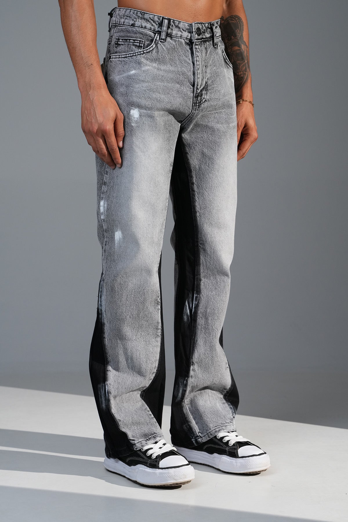 Baggy Jeans Flaired Darkgrey