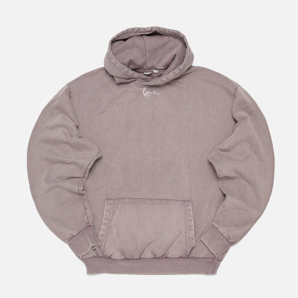 KK SMALL SIGNATURE OS HEAVY SWEAT WASHED HOODIE GREY