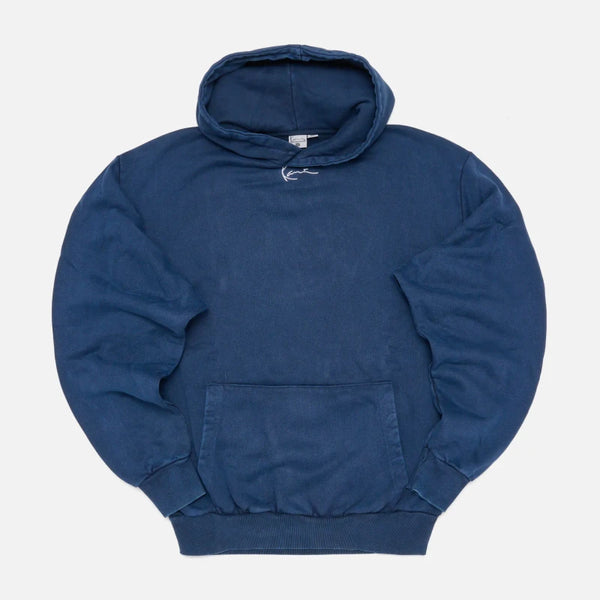 KK SMALL SIGNATURE OS HEAVY SWEAT WASHED HOODIE NAVY