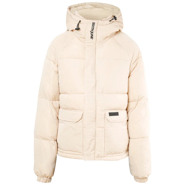 Kurze gesteppte Daunenjacke Beige Sixth June