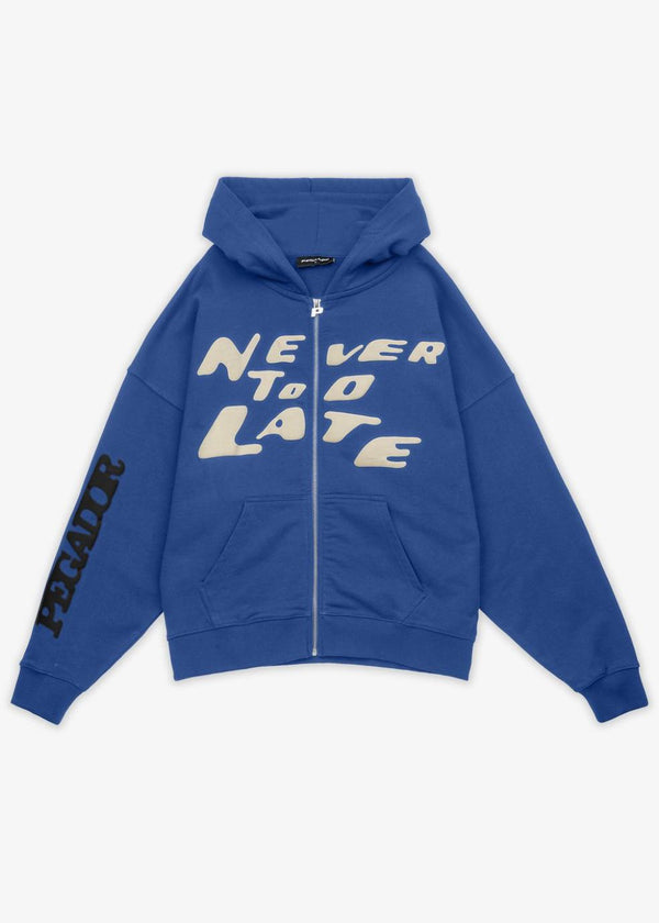 Corey Terry Boxy Sweat Jacket Washed Retro Blue