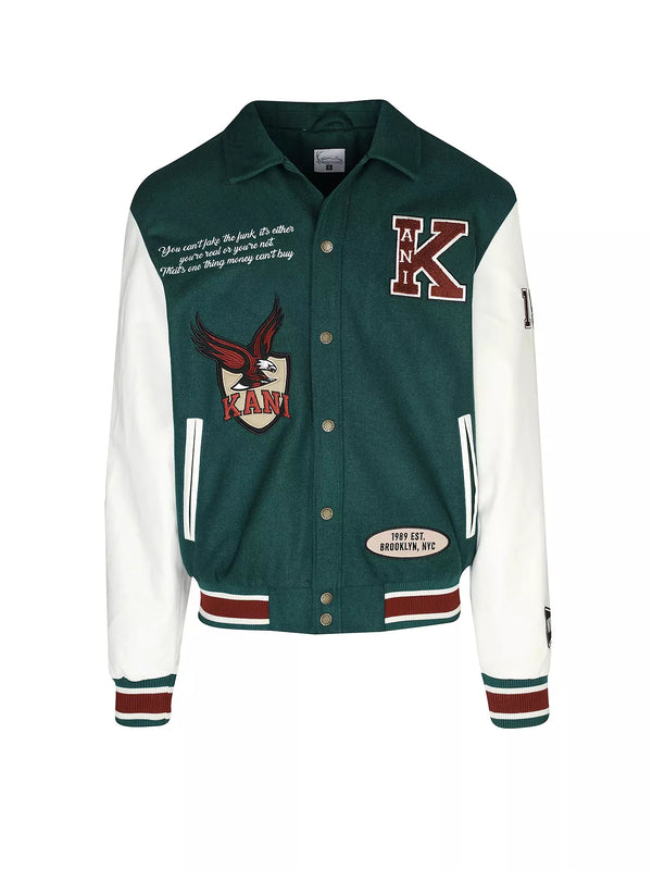 KK Retro Patch College Jacket dark Green