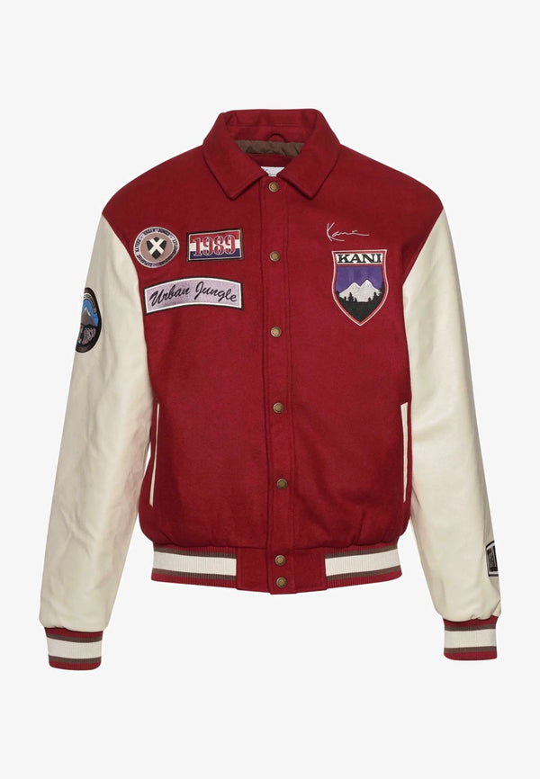 KK Chest Signature Block College Jacket dark red/off white
